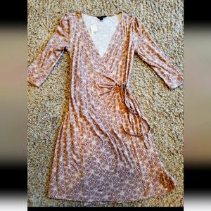 Medium express surplice‎ wrap tie waist dress a-line long sleeve new with tags